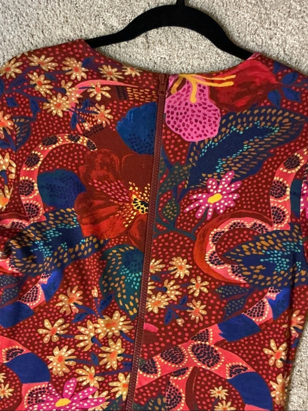 Farm Rio Floral Maxi Dress in Red & Blue Size Medium - Picture 5 of 5